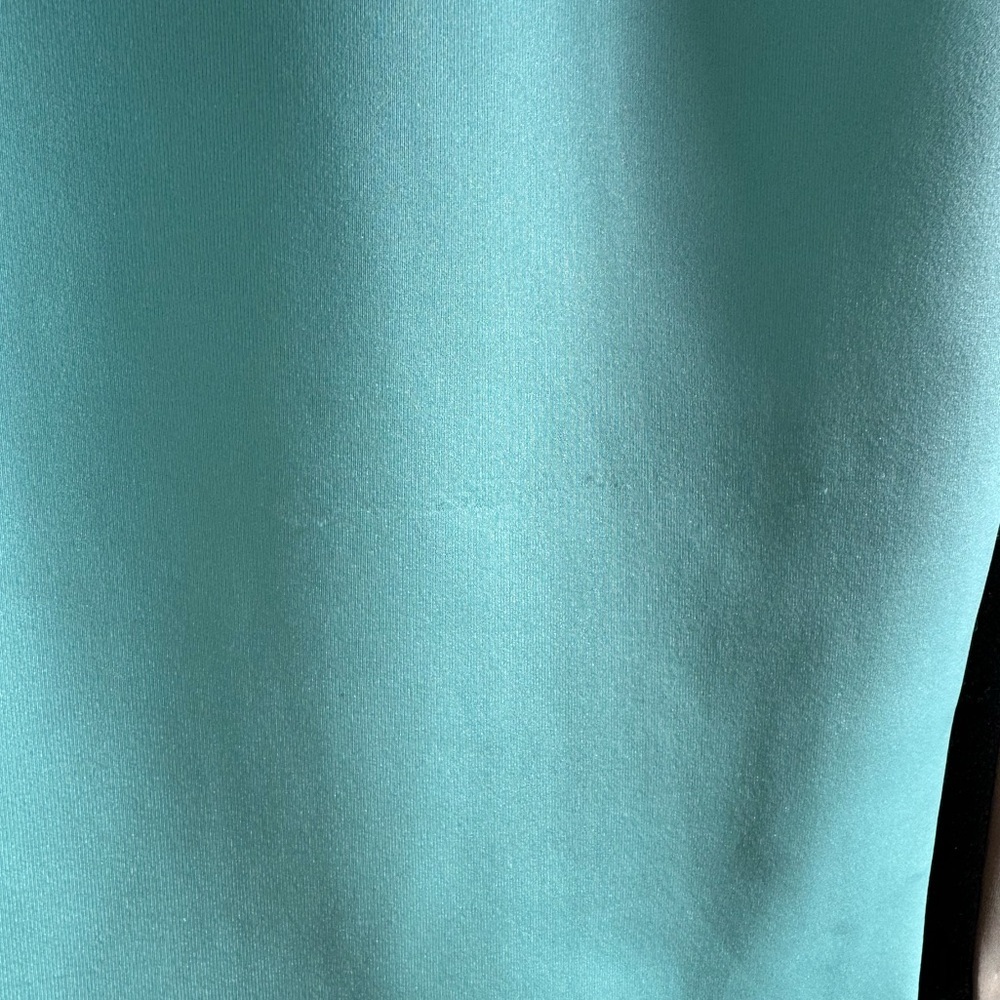 CALVIN KLEIN Scuba Colorblock Sleeveless Sheath Dress Tan Baby Blue Black Size 8 - Picture 10 of 11